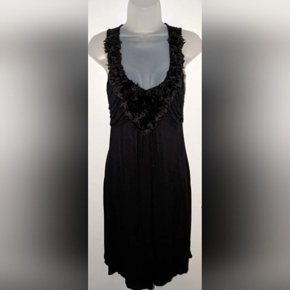 Vintage Y2K Bluheaven Comfy Black Ruffle Tank Dress M Mob Wife vibes - Picture 1 of 3